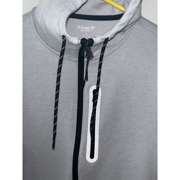Old Navy Men's Gray Full Ziplong Sleeve Light Jacket Cotton Fleece Size Medium - Picture 4 of 10